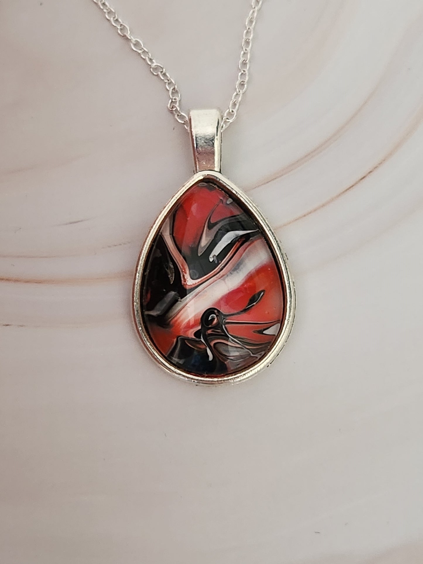 Deep Red and Black Pendant