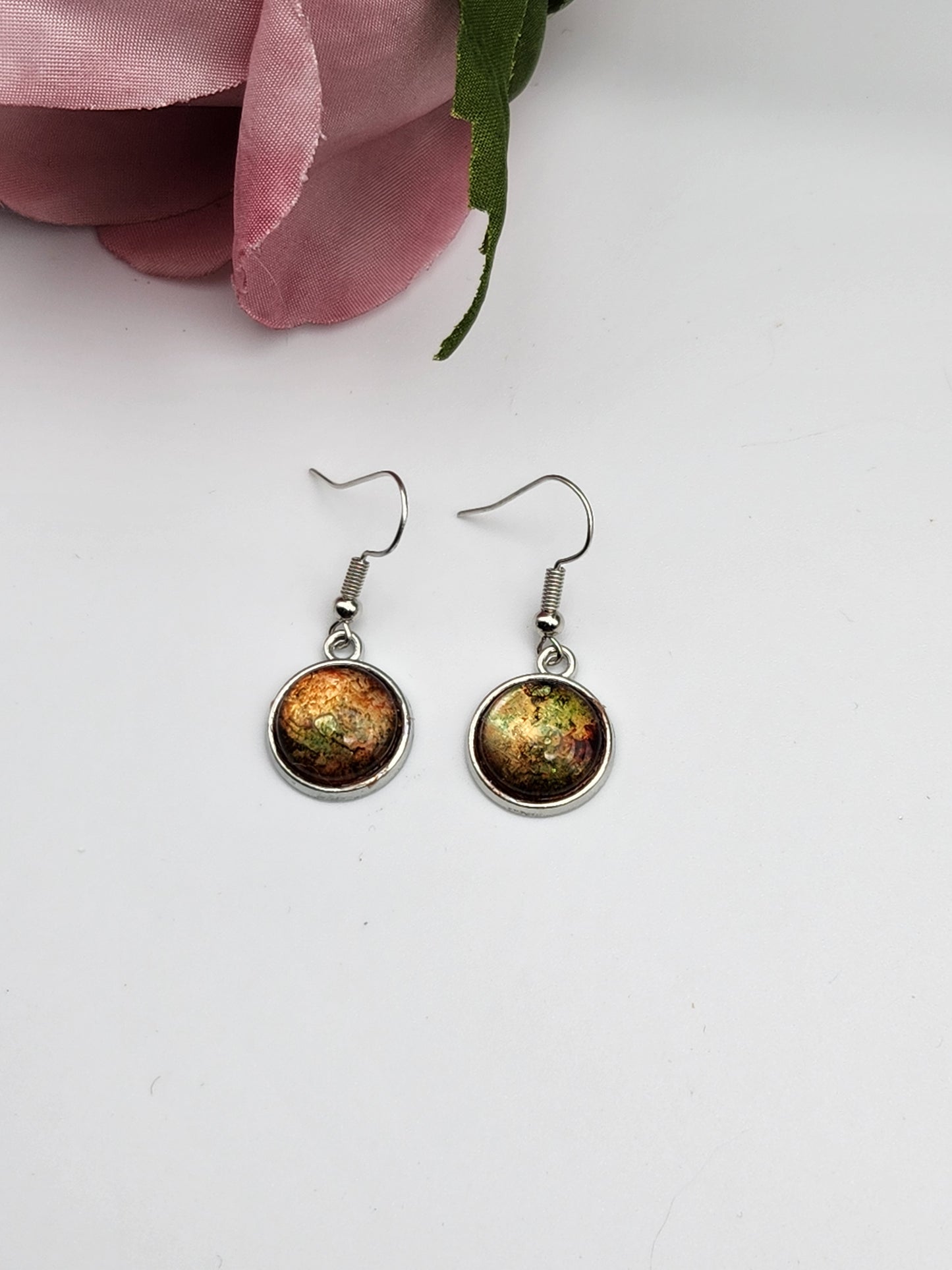 Colors of Autumn Round Earrings