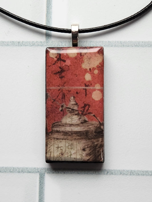 Tea Party Wood Pendant