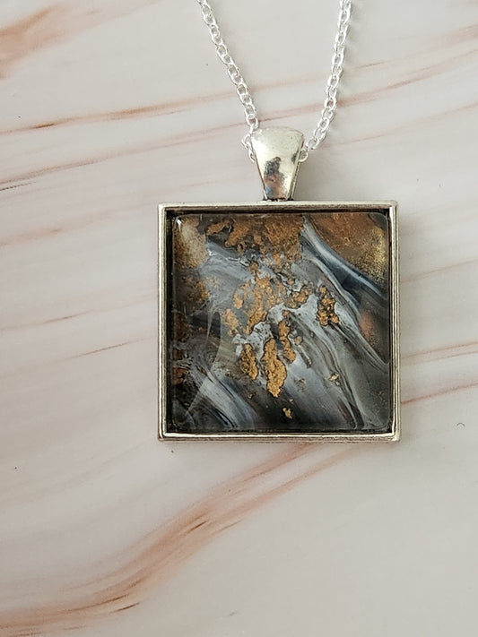 Silver and Bronze Mist Pendant