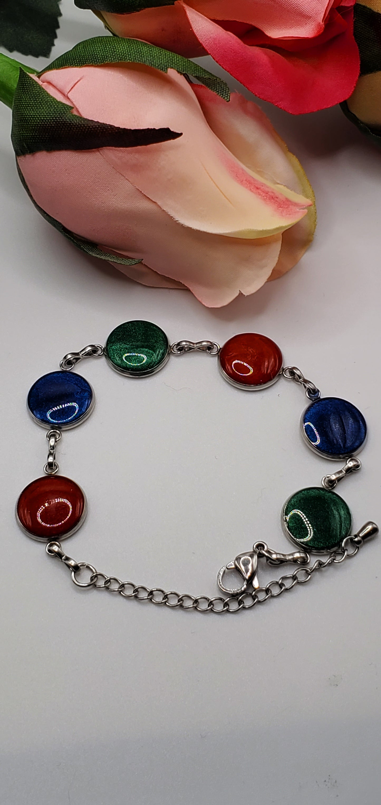 Colored Resin Primary Red/Green/Blue Bracelet